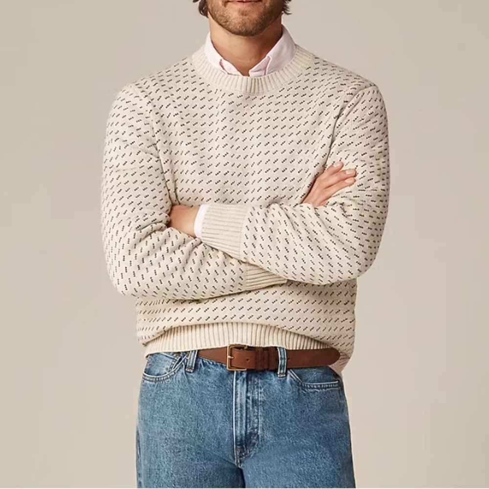 J crew Heritage cotton sweater in bird's-eye stitch
